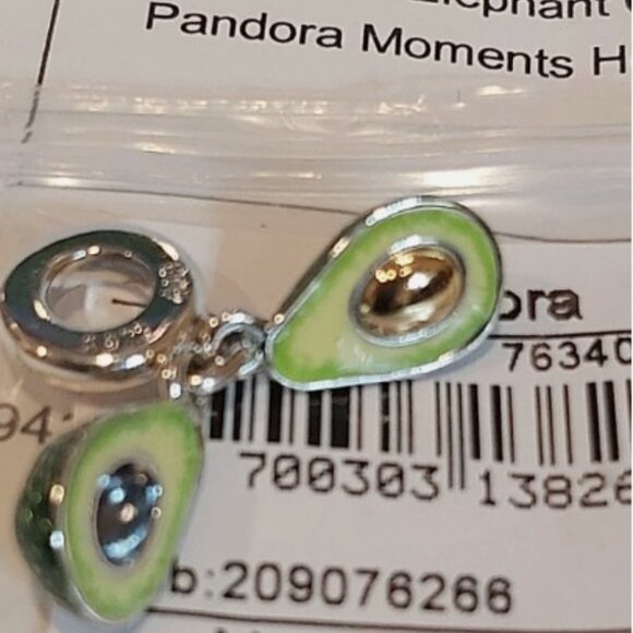 Authentic PANDORA Sterling Silver Avocado Double Dangle Charm 763405C01 - Picture 8 of 9